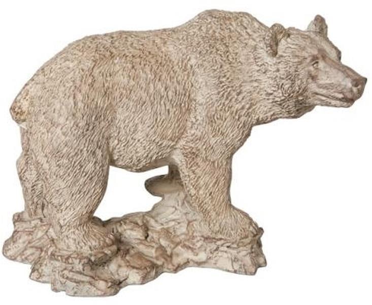 Majestic Grizzly Bear Lodge Sculpture Hand-Cast Resin 8H 12W 6D: Majestic Grizzly Bear Lodge Sculpture Hand-Cast Resin 8H 12W 6D This striking Majestic Grizzly Bear Lodge Statue showcases an imposing grizzly bear in motion, expertly hand-cast and hand-painted to re