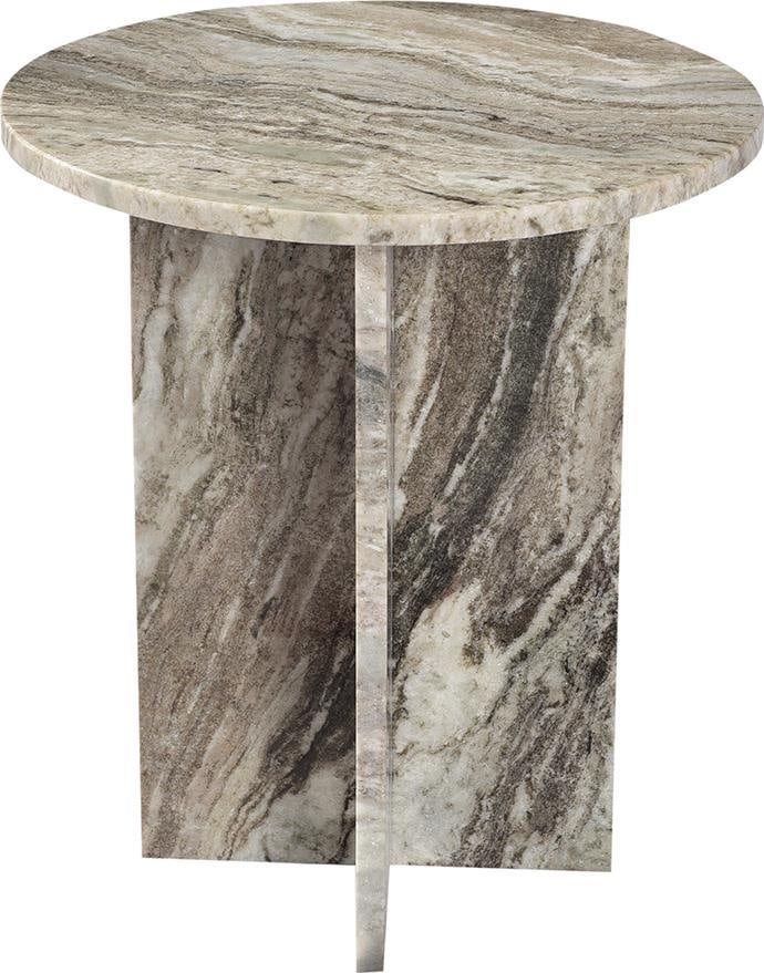 Indian Style Round Marble Side Table in Neutral Tones (1 of 1)