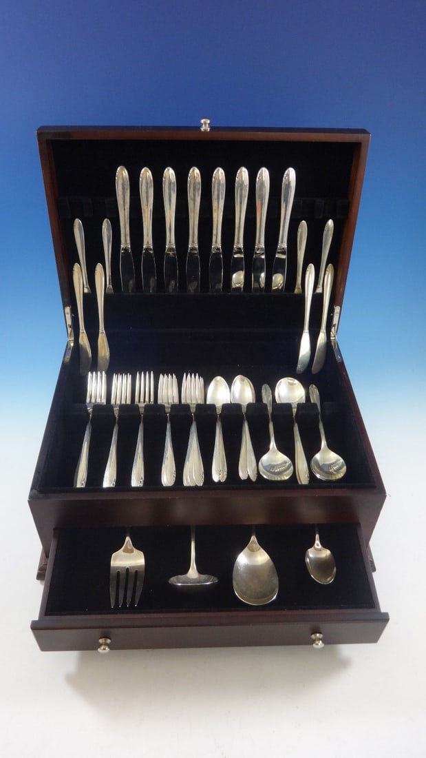 Oneida Lasting Spring Sterling Silver Flatware Set for 8 - 52 Pieces with Storage Chest (1 of 7)