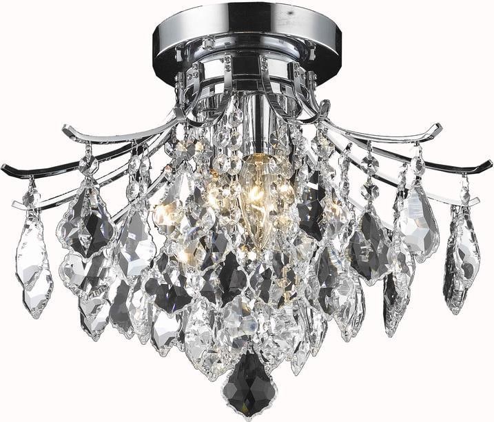 Elegant Amelia Chrome Crystal Flush Mount Light Transitional 3 Bulb E12: Elegant Amelia Chrome Crystal Flush Mount Light Transitional 3 Bulb E12 Enhance your space with the Stylish Amelia Crystal Flush Mount Light, a striking addition to your lighting collection. This tran