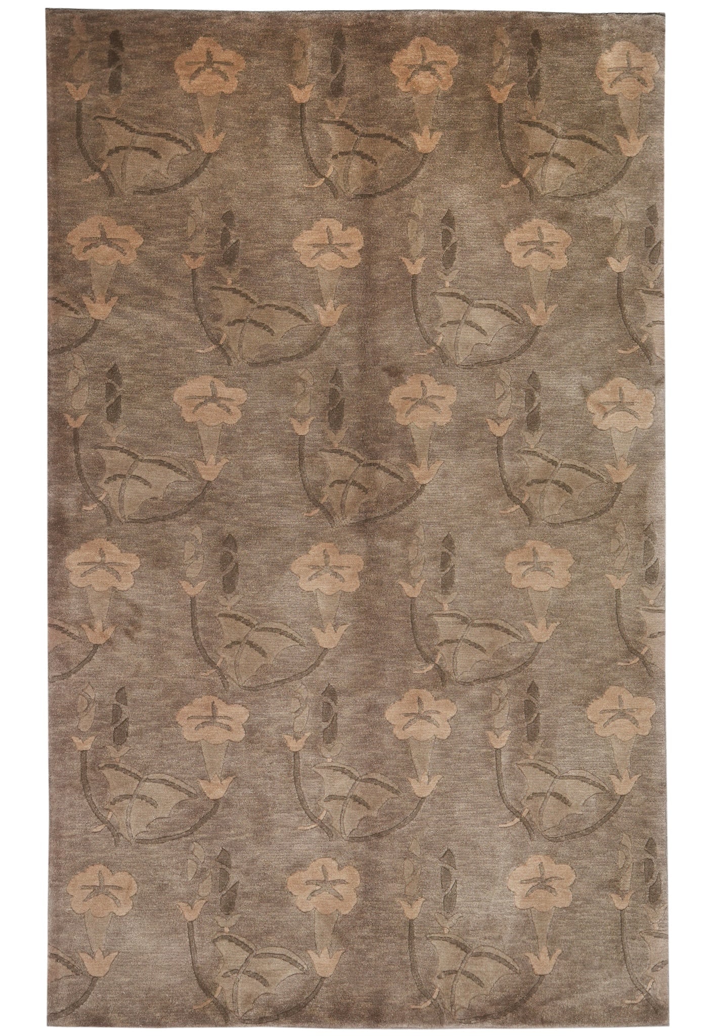 5 x 8 Handmade Contemporary Indian Rug in Coffee Brown (1 of 10)