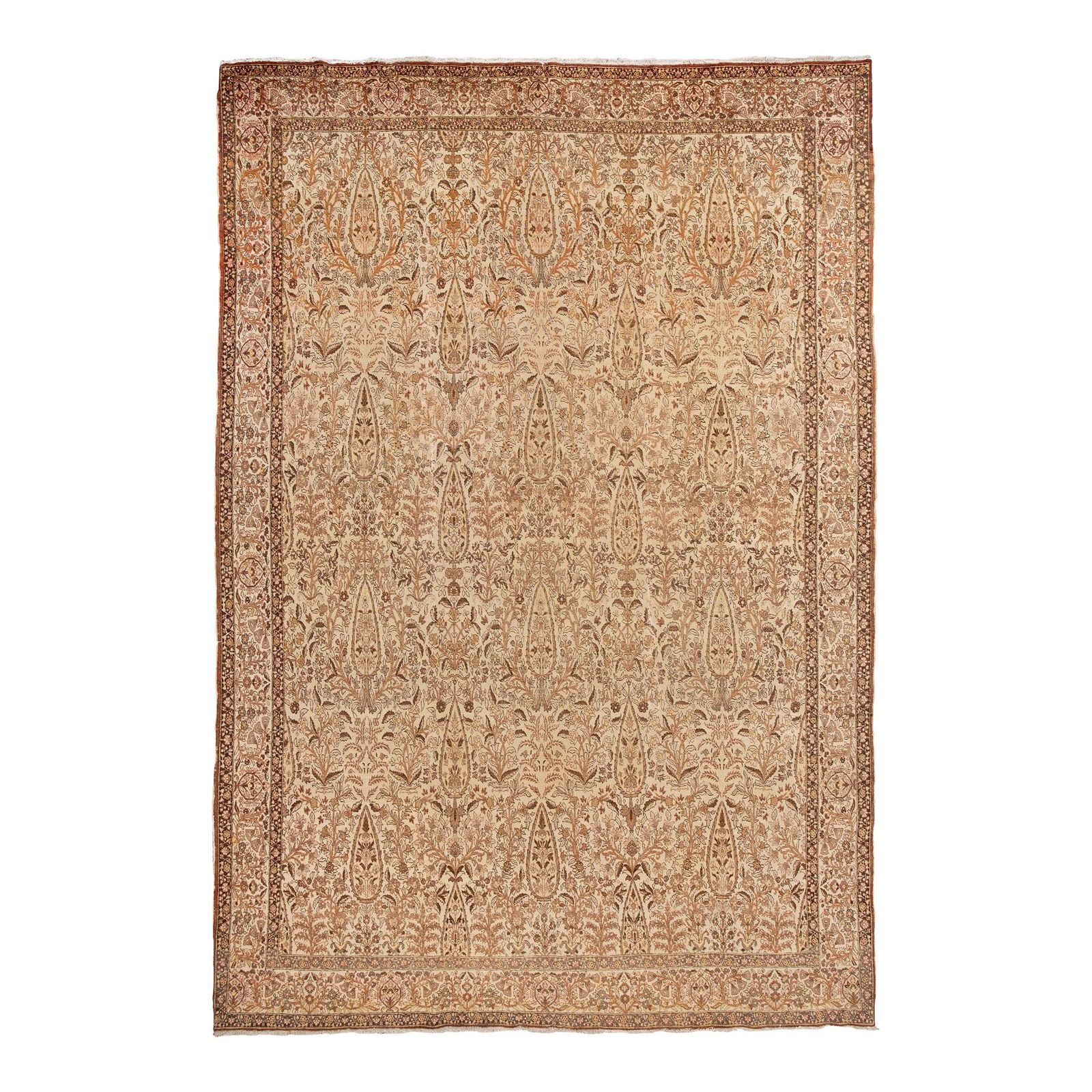 Antique Persian Tabriz Handmade Beige Wool Rug 9'1" x 13'2" Allover Floral Pattern: Antique Persian Tabriz Handmade Beige Wool Rug 9'1" x 13'2" Allover Floral Pattern This exquisite vintage Persian Tabriz rug features a beautifully distressed hand-knotted wool construction with a sof