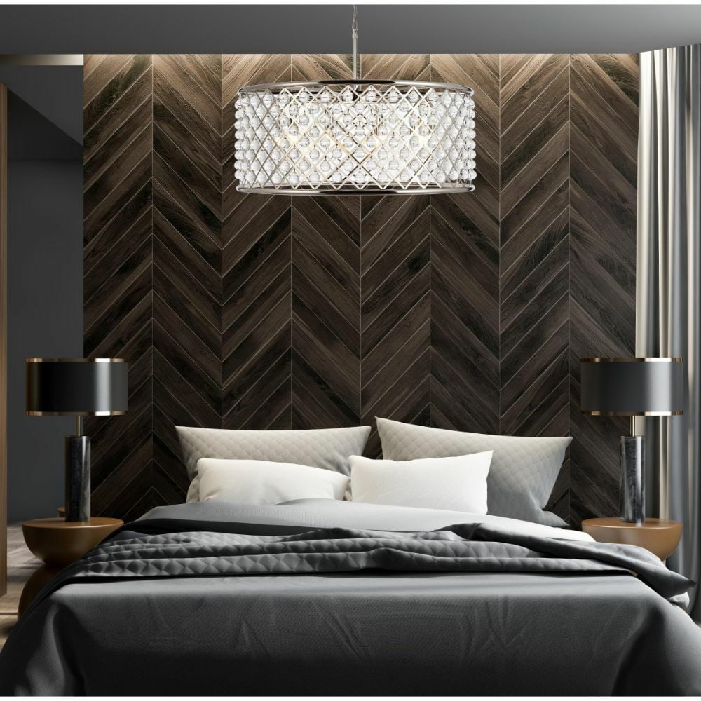 Madison 10-Light Polished Nickel Chandelier with Royal Cut Crystal Balls (1 of 8)