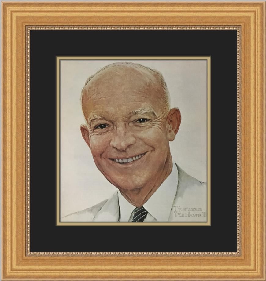 Norman Rockwell Dwight D. Eisenhower Framed Print 1975 Americana Art (1 of 2)