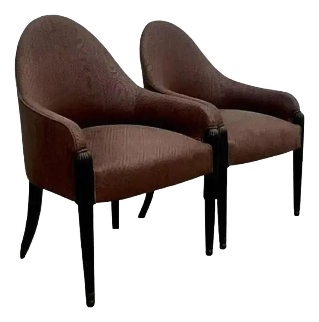 Postmodern Vintage Quilted Brown Side Chairs After Donghia Set of 2 (1 of 7)