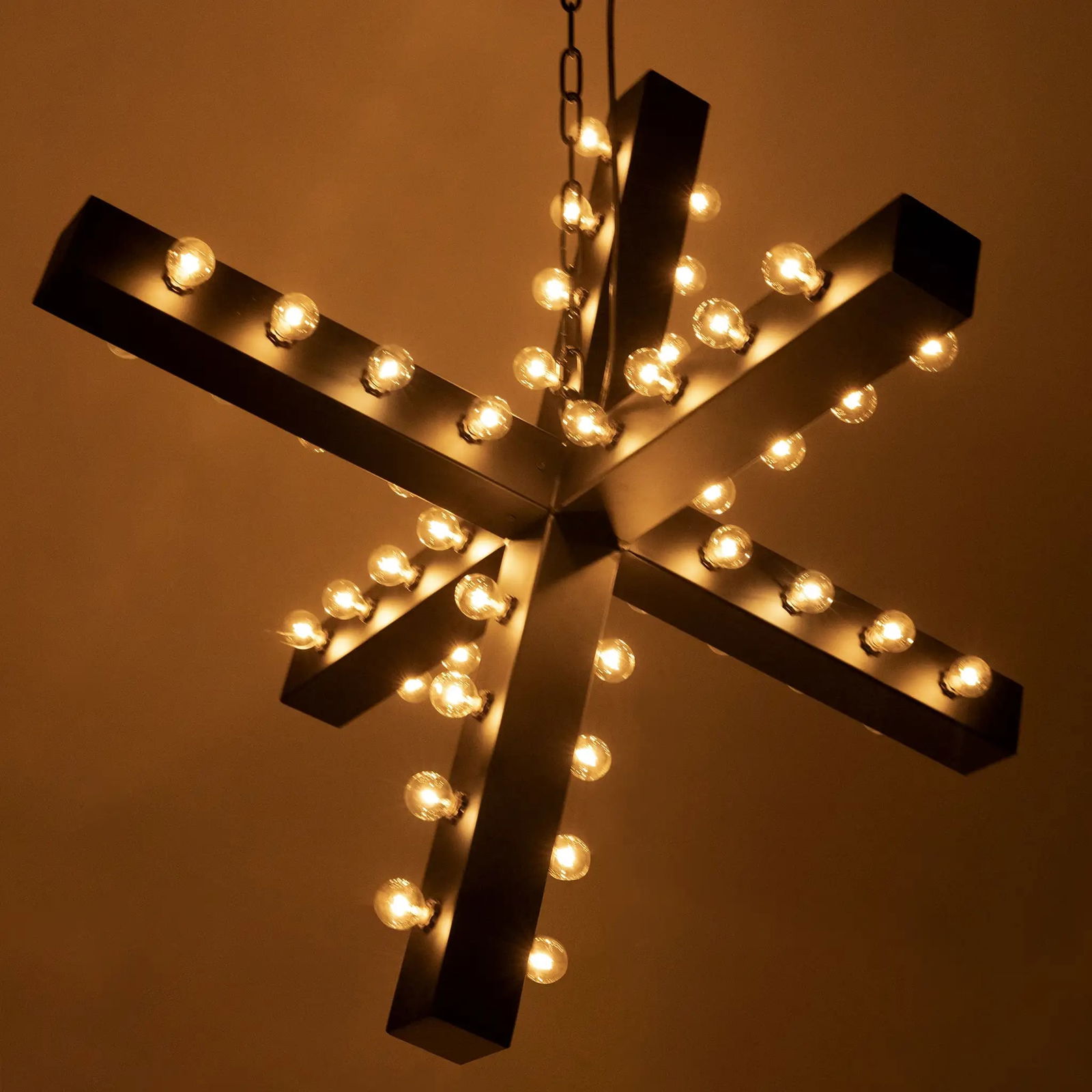 Noir Cruzar Industrial Steel Chandelier Matte Black 51.5 inches (1 of 6)