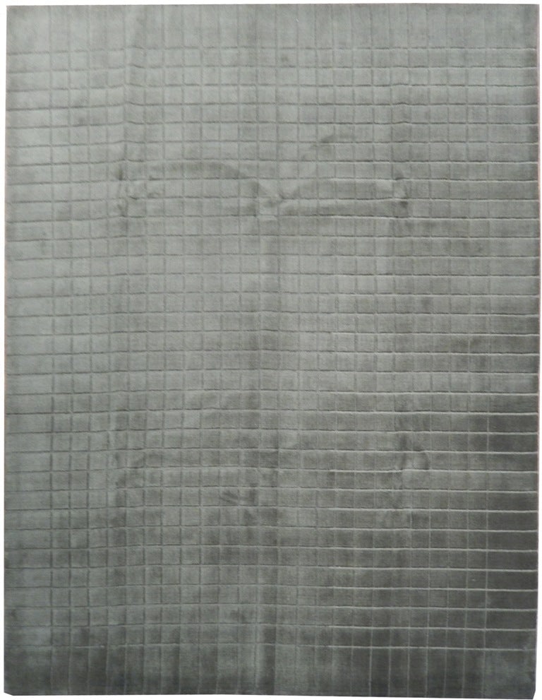 8x10 Light Olive Green Modern Handmade Wool Rug (1 of 6)