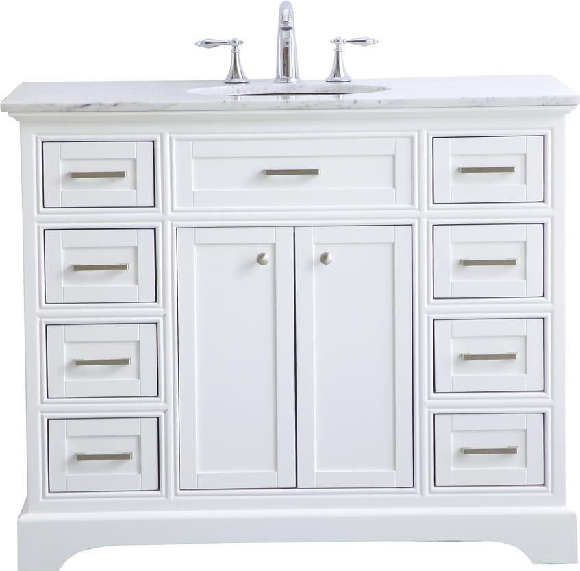 Elegant Lighting Contemporary Bathroom Vanity Brushed Steel Finish 35H x 42W x 21.5D: Elegant Lighting Contemporary Bathroom Vanity Brushed Steel Finish 35H x 42W x 21.5D Elevate your bathroom decor with this stunning contemporary vanity. Crafted from solid wood and finished in sleek b