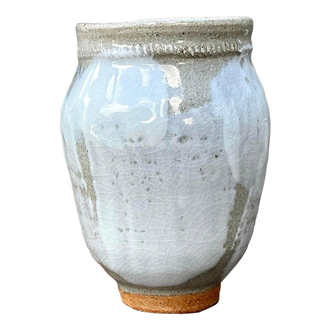Vintage Wabi-Sabi Studio Pottery Vase with Drip Glaze (1 of 4)