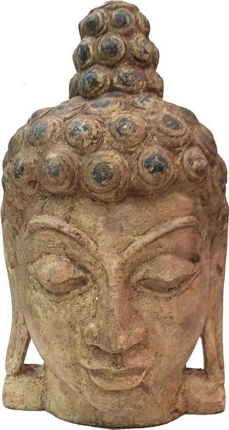 Provence Home Buddha Sculpture Solid Wood Asian Antique Style 13H 8W (1 of 1)
