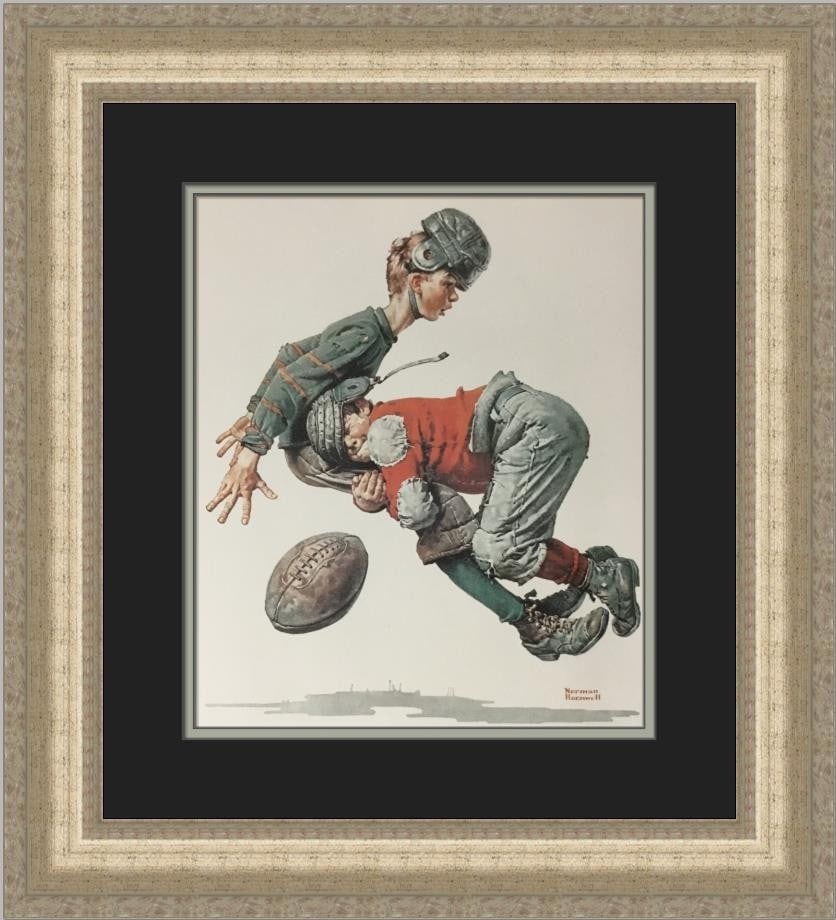 Norman Rockwell Tackled Custom Framed Art Print 1975 (1 of 2)