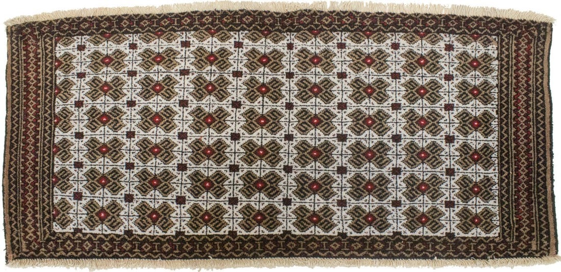 Hand-Knotted Wool Tribal Geometric Area Rug 2'0 x 4'5 Vintage Western Asia (1 of 10)