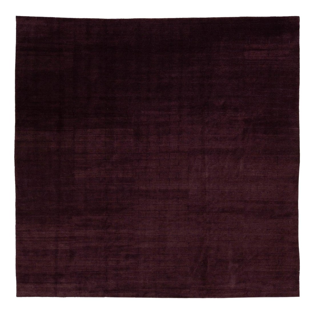 Contemporary Purple Tibetan Weave Rug in Wool 11'5 x 11'8: Contemporary Purple Tibetan Weave Rug in Wool 11'5 x 11'8 Enhance your living space with this stunning modern rug featuring a Tibetan weave design. The rug showcases a captivating striped pattern in v