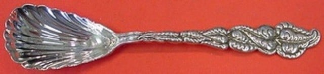 Tiffany and Co Ailanthus Sterling Silver Fluted Preserve Spoon 6 7/8" (1 of 1)