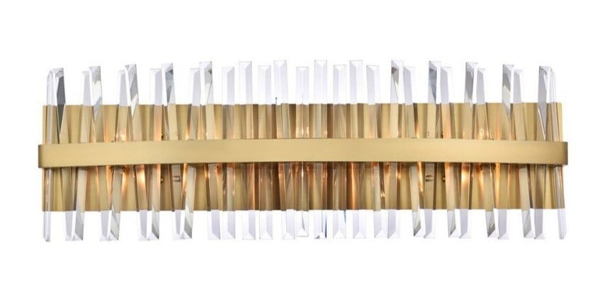 Serephina 10 Light Satin Gold Wall Sconce 36 Inch Modern Fixture (1 of 7)