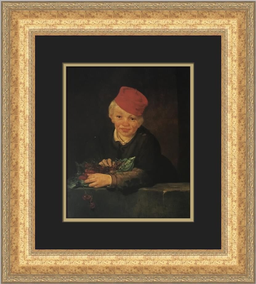 Edouard Manet Boy with Cherries Custom Framed Art Print 19 x 17 (1 of 2)