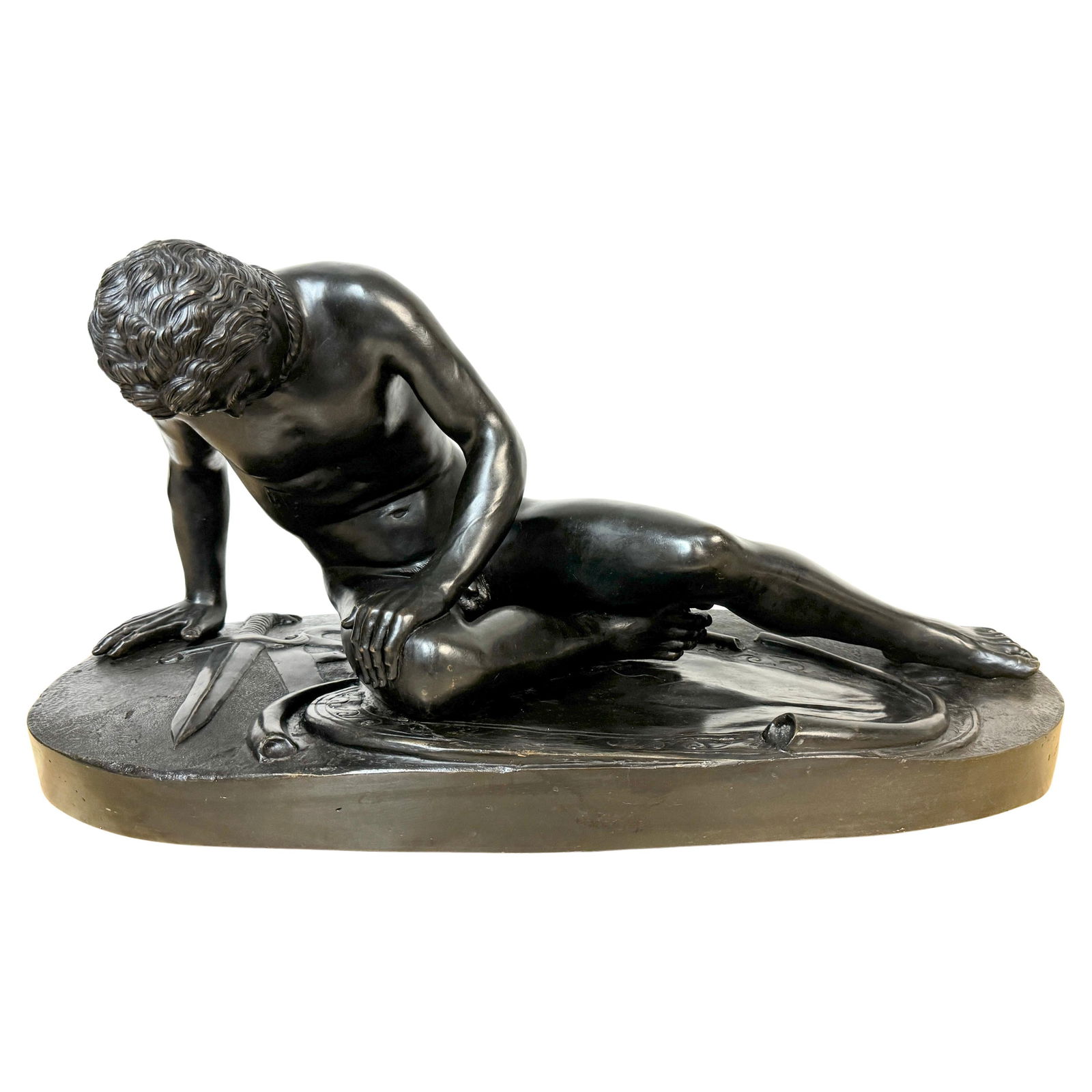 19th Century Italian Bronze Sculpture Dying Gaul 1875 Grand Tour: 19th Century Italian Bronze Sculpture Dying Gaul 1875 Grand Tour This impressive large Italian Grand Tour bronze sculpture, titled "Dying Galata" or "Dying Gaul," dates back to circa 1875 and is attri