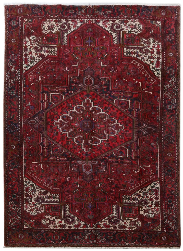 Handcrafted 10.1 x 14 Persian Heriz Rug Red Wool Area Rug: Handcrafted 10.1 x 14 Persian Heriz Rug Red Wool Area Rug Free continental US Shipping Transform your living space with this exquisite 10' x 14' Persian Heriz Rug, handcrafted by skilled artisans in
