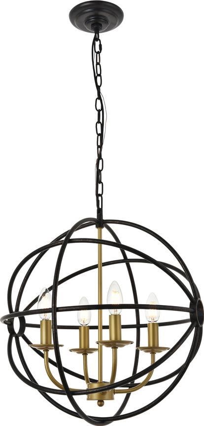 Elegant Lighting Octavia 4-Light Brass Pendant Lamp Mid-Century Modern (1 of 1)