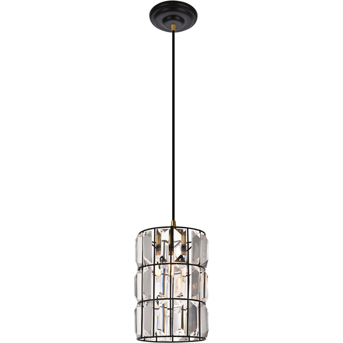 Elegant Oil Rubbed Bronze Crystal Pendant Light Modern Style 1 Light (1 of 6)