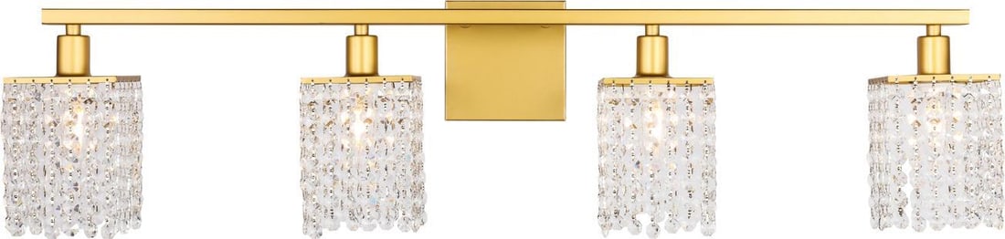 Elegant Lighting Phineas Wall Lamp Brass Clear Crystal 36x36 (1 of 1)