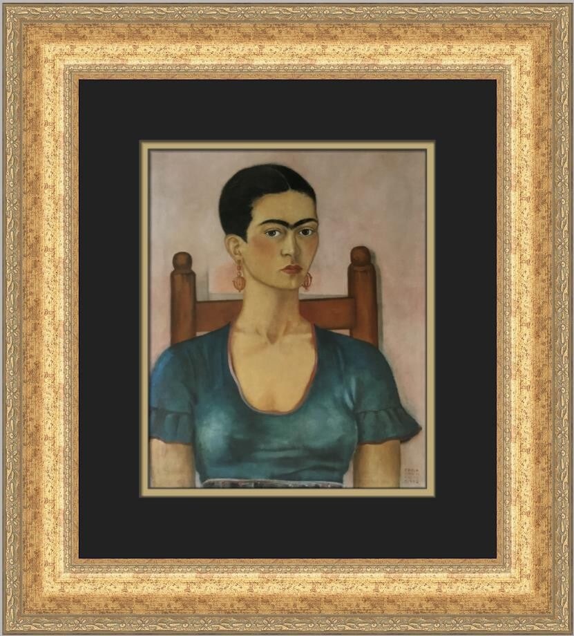Frida Kahlo Self-Portrait Custom Framed Offset Lithograph Print (1 of 2)