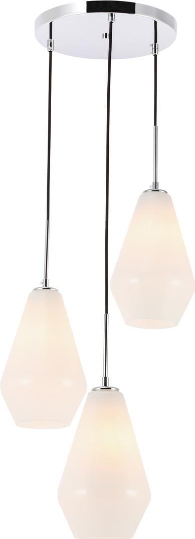 Elegant Gene Chrome Frosted White Pendant Lamp UL-Listed (1 of 1)