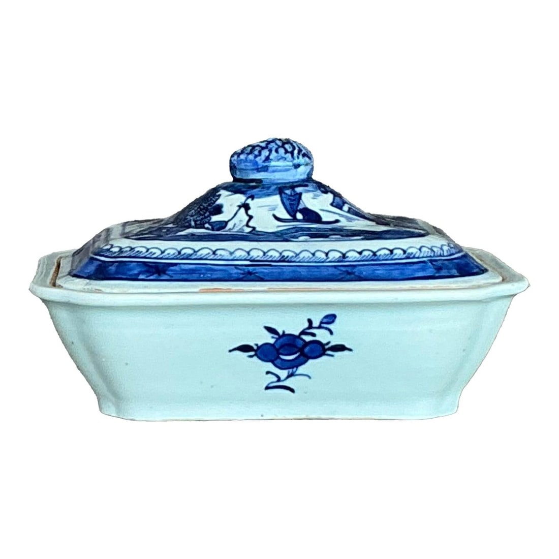 Vintage Asian Blue and White Porcelain Lidded Serving Dish (1 of 9)