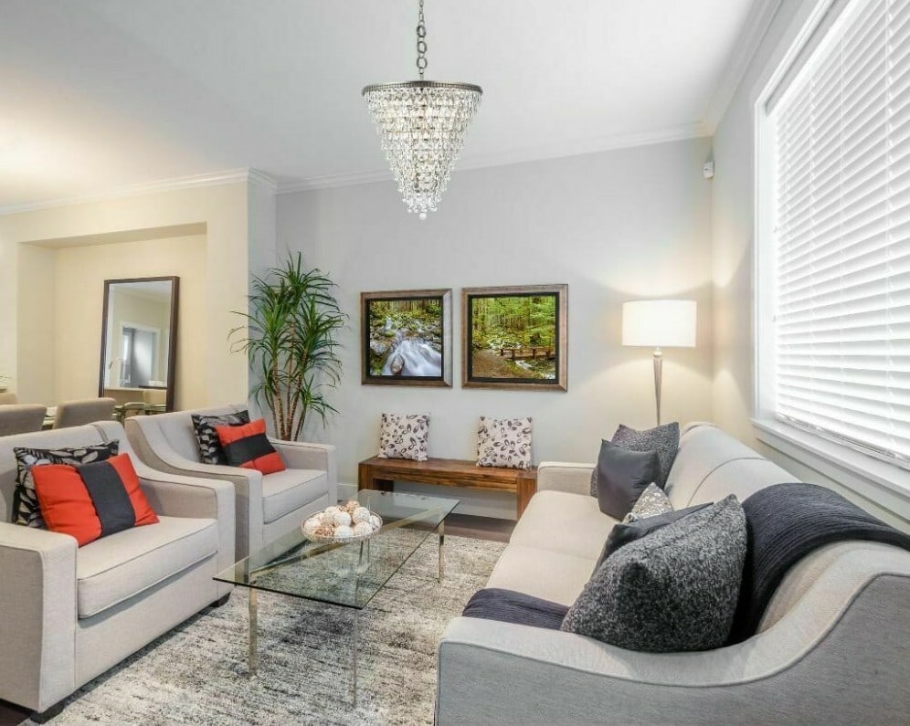 Nordic 7-Light Antique Silver Crystal Chandelier 26in Pendant (1 of 9)