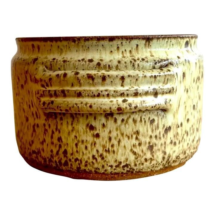 Rustic Olive Studio Pottery Dish with Speckled Glaze (1 of 7)