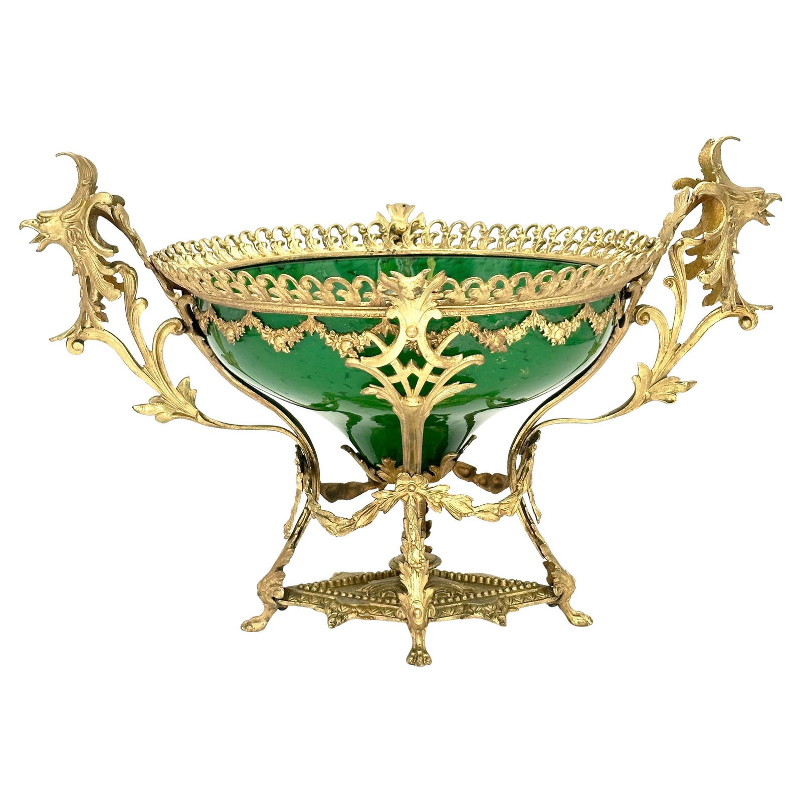 Belle Epoque Ormolu-Mounted Loetz-Style Art Glass Centerpiece 1890 (1 of 17)