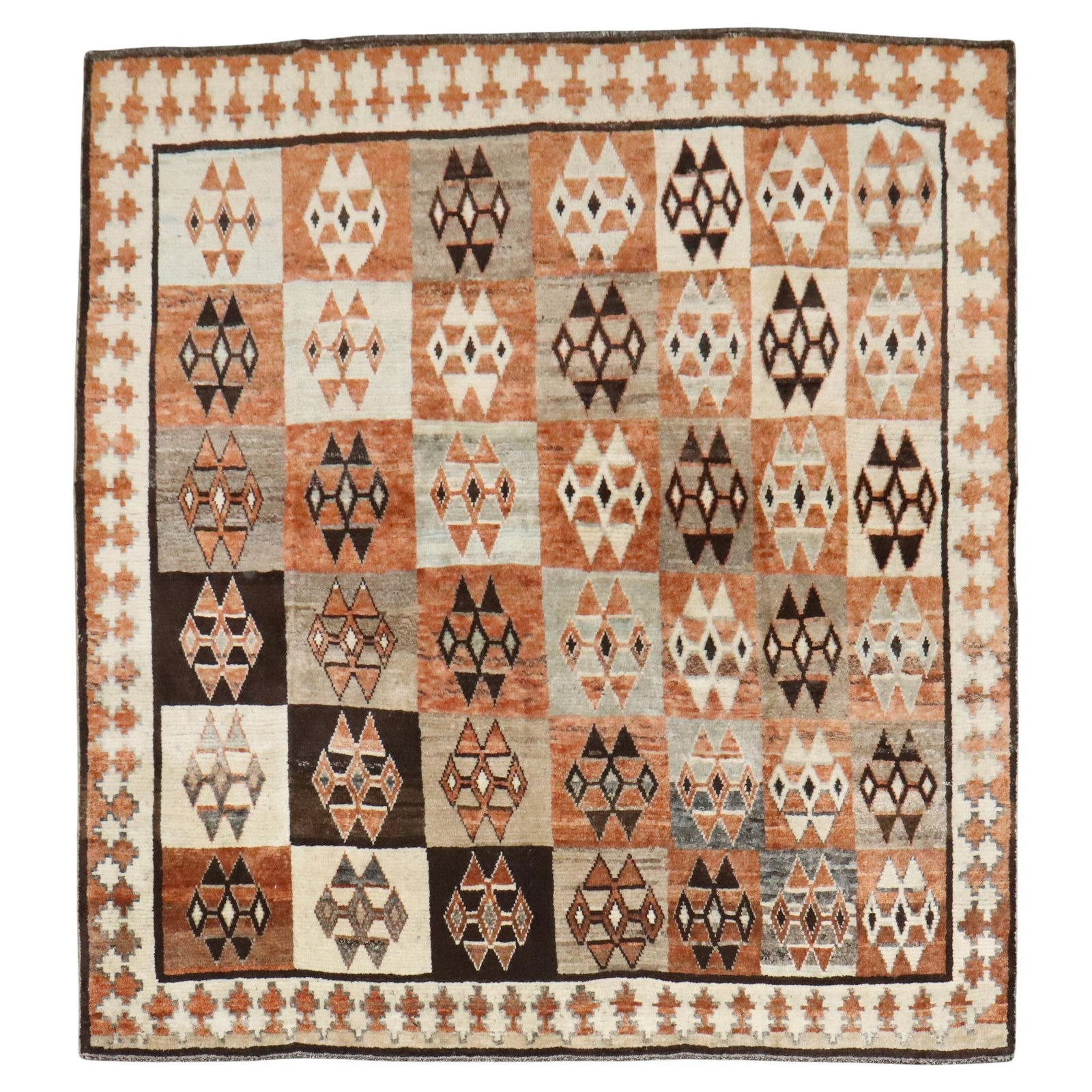 Zabihi Collection Vintage Persian Gabbeh Rug 79 x 84 Hand-Knotted Wool (1 of 9)