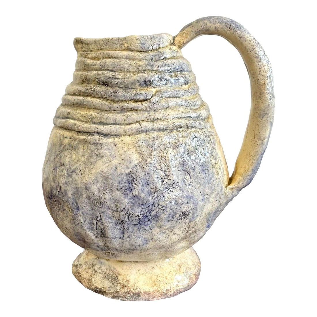 Vintage Boho Ceramic Art Pitcher Rustic Textured Design (1 of 6)
