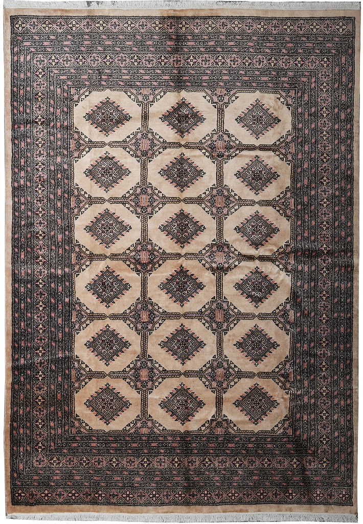 New Jaldar Bokhara Area Rug 6.6 x 8.8 Soft Wool Hand-Knotted (1 of 16)