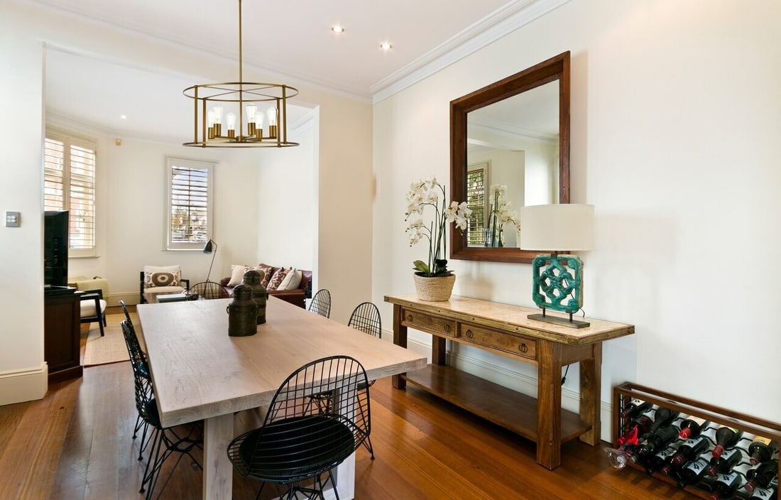 Elegant Brass Mid-Century Modern 6-Light Chandelier Adjustable Height: Elegant Brass Mid-Century Modern 6-Light Chandelier Adjustable Height Enhance your living space with this stunning Mid-Century Modern Chandelier, featuring a beautiful brass finish and a round shade d