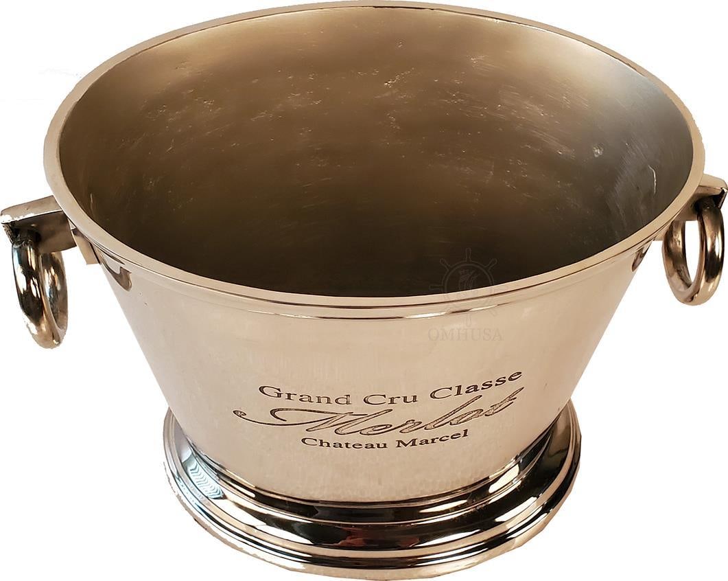 Handmade Aluminum Wine Cooler 15 Inch for Grand Cru Classe: Handmade Aluminum Wine Cooler 15 Inch for Grand Cru Classe This exquisite aluminum wine cooler is a perfect addition to any barware collection, combining functionality with elegance. Handmade with car