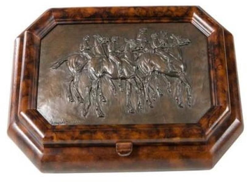 Hand-Painted Equestrian Jewelry Box with Race Theme (1 of 1)