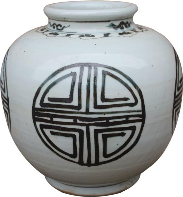 Handmade Blue and White Porcelain Jar Asian Antique Style (1 of 1)
