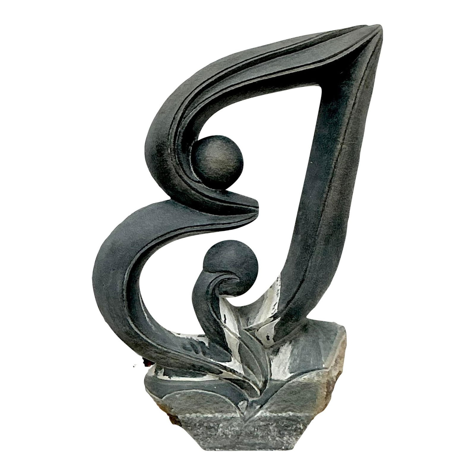 Vintage Boho Abstract Stone Sculpture 30.5x42.5 Onyx Decor (1 of 6)