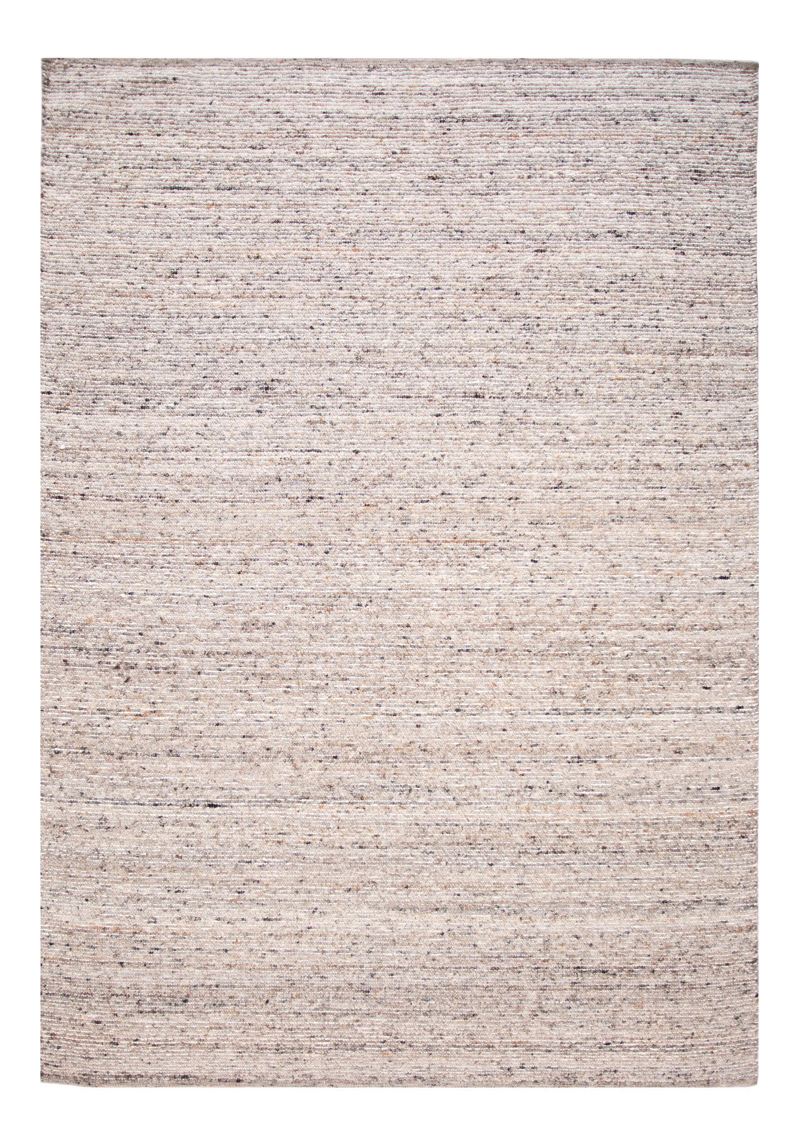 Contemporary Hand-Knotted Wool Rug 10' x 14' with Tan Ivory Black Accents (1 of 10)
