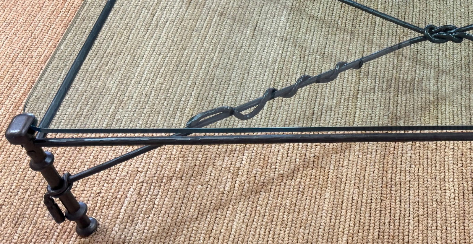 Monumental Serpent Coffee Table Forged Iron Glass in Manner of Diego Giacometti - 9