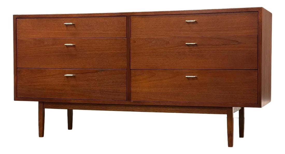 1960s George Nelson Style Teak Dresser with Chrome Pulls (1 of 9)