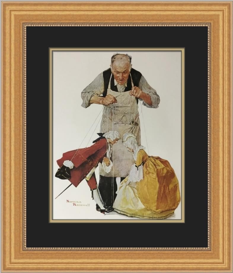 Norman Rockwell Puppet Maker Custom Framed Art Print 18x20 (1 of 2)