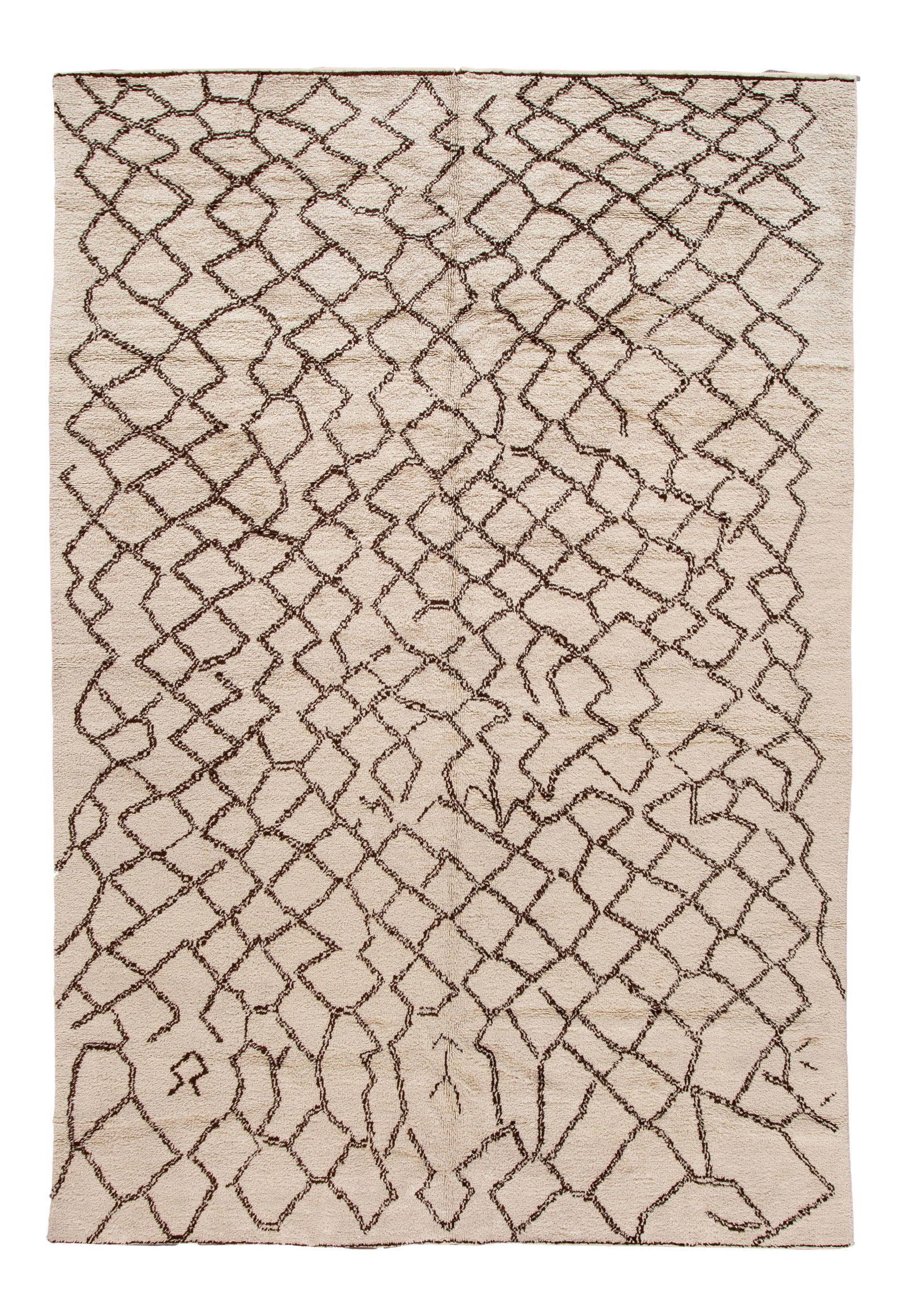 Hand-Knotted 21st Century Modern Moroccan Wool Rug 9'5" x 14' (1 of 10)