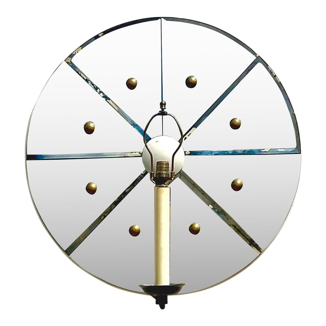 Jeffrey Bilhuber Vintage Mercury Mirror Sconce Brushed Brass Hardware (1 of 10)