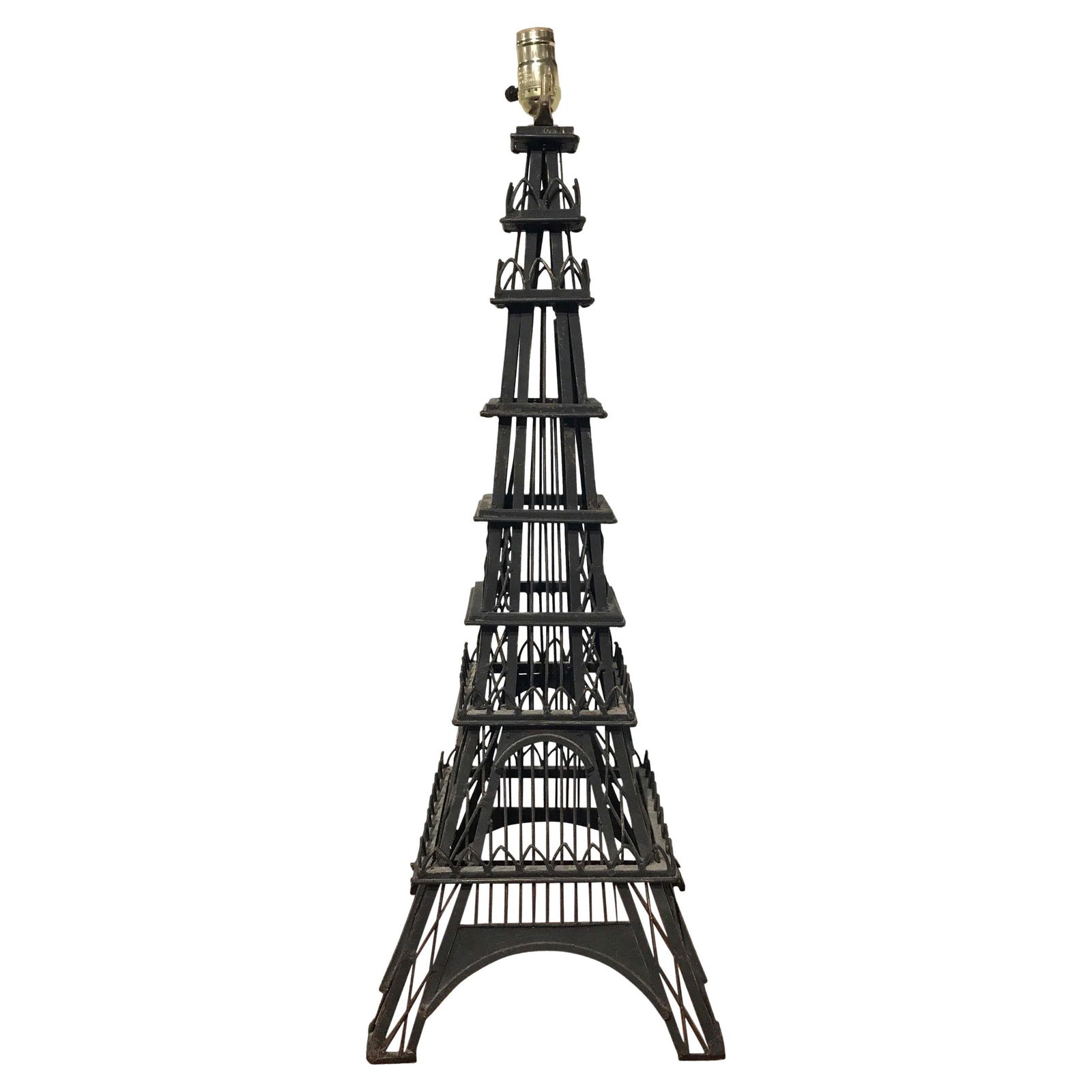 Grand Tour Eiffel Tower Lamp Wrought Iron Early 20th Century (1 of 8)