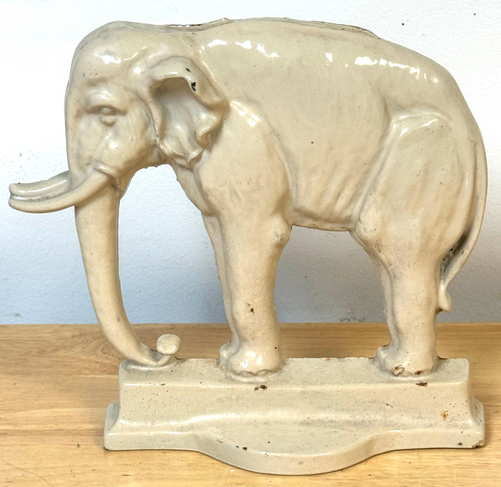 Rare 19th Century English Enamelled Cast Iron Jumbo Elephant Doorstop - 2