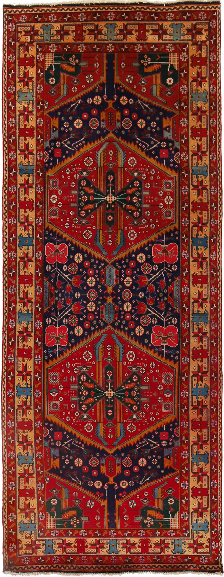 4.5 x 11.8 Persian Abadeh Geometric Runner Rug Wool Handwoven: 4.5 x 11.8 Persian Abadeh Geometric Runner Rug Wool Handwoven Free continental US Shipping Elevate your interiors with this stunning 4.5' x 11.8' Traditional Persian Abadeh Runner Geometric Rug.