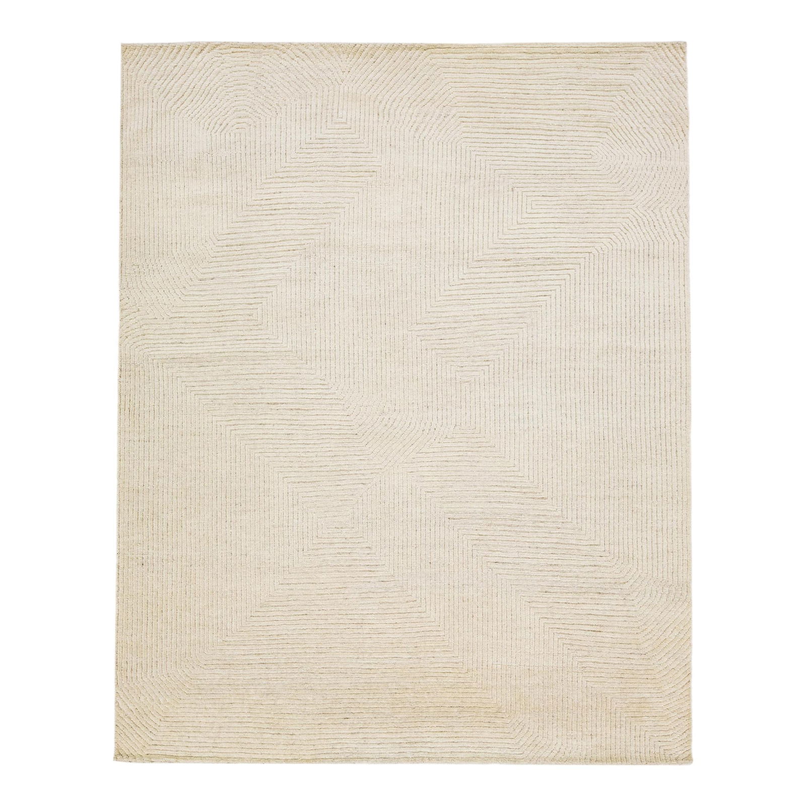 Handmade Geometric Moroccan Wool Rug Beige 7'10 x 9'9 (1 of 7)