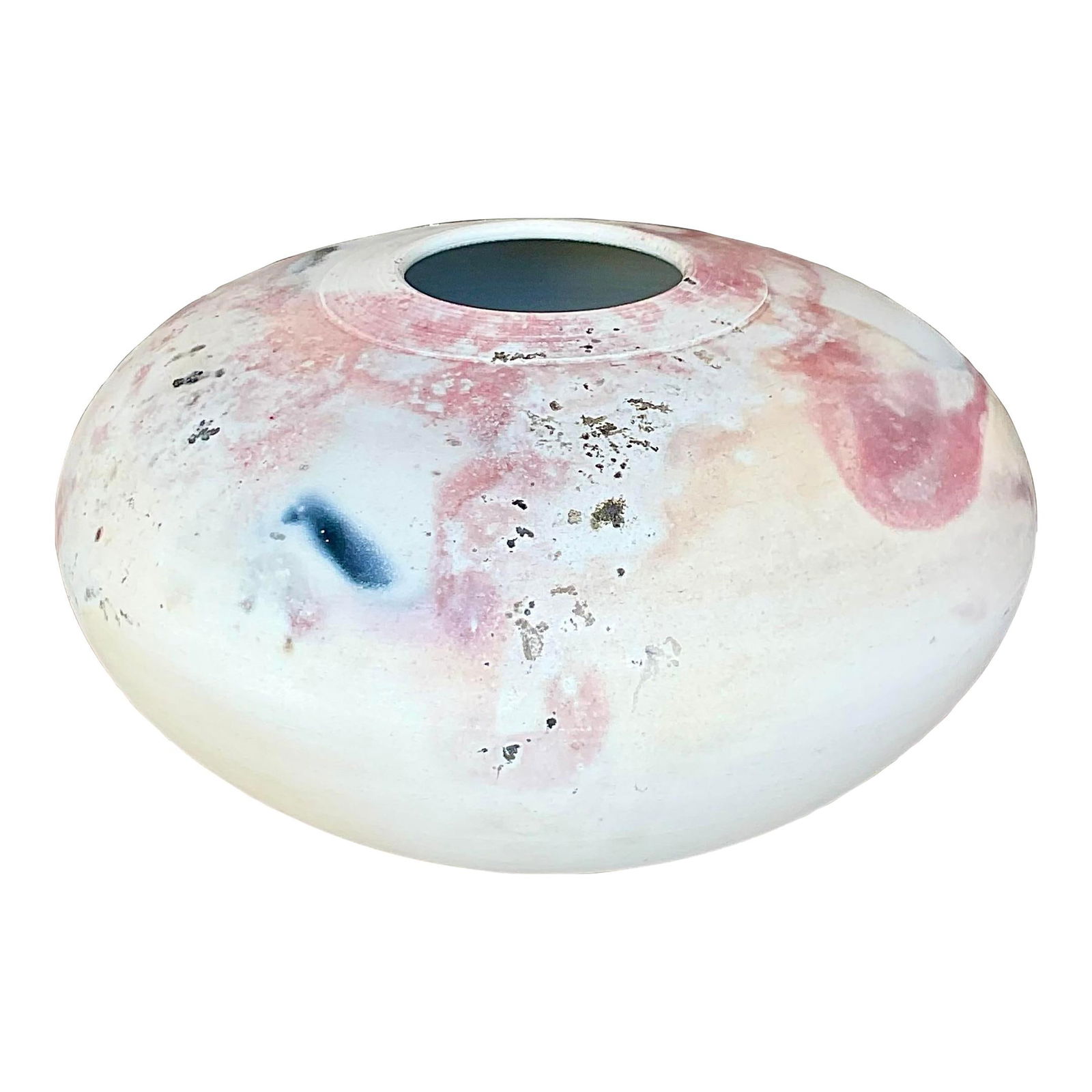 Vintage Boho Raku Fired Pottery Vase Signed (1 of 6)